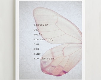 Wuthering Heights Love Poem Print: Emily Bronte Quote, Soulmate Gift
