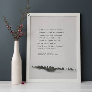 Henry David Thoreau poem Walden or, Life in the Woods, gifts for him, quote print, men's gifts, mens art, gift idea, nature print and poem