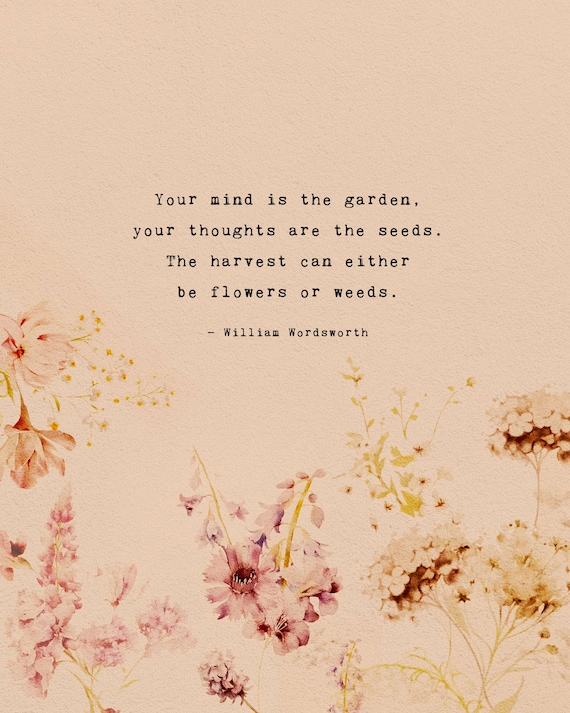 William Wordsworth Quote Print: Garden, Thoughts, Harvest Art - Etsy