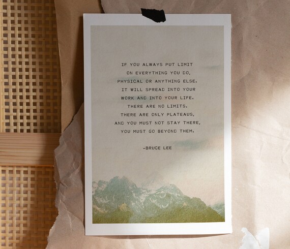 Bruce Lee Il Ny A Pas De Limites Citation Citations Etsy