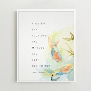 Koi Fish Watercolor Art Print: Friendship Quote