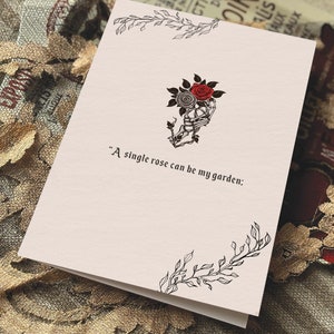 Goth Love Karte, Emo Jubiläumskarte, Romantische Karte. Geschenk für Goth. Love-Karte mit Skeletthand und Spruch. Alt Hochzeitskarte.