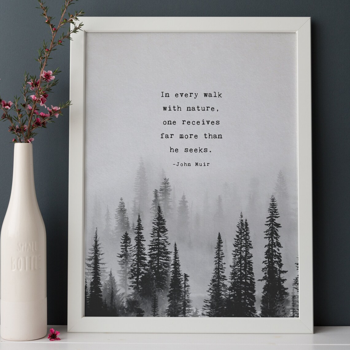 John Muir Walk With Nature Quote Print: Nature Wall Art With Trees - Etsy