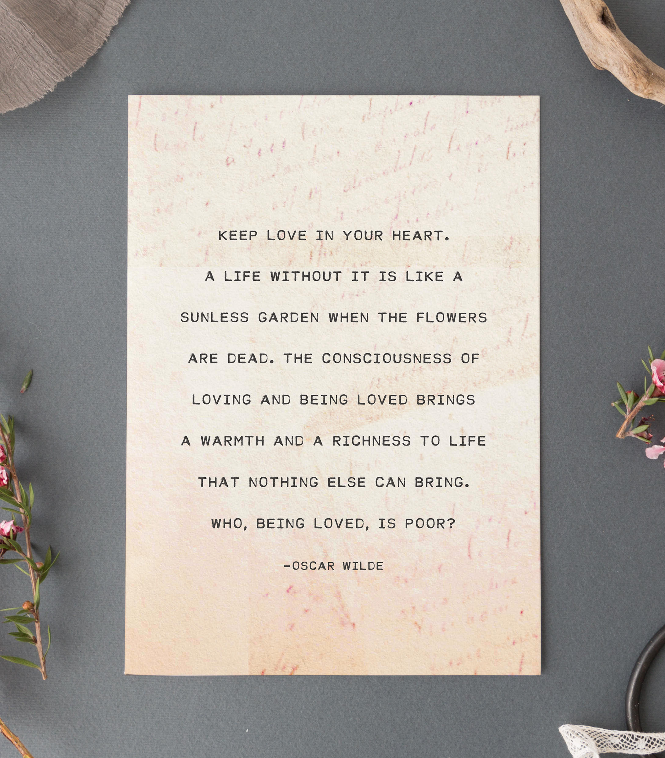 Oscar Wilde keep love in your heart quote print love quote Etsy