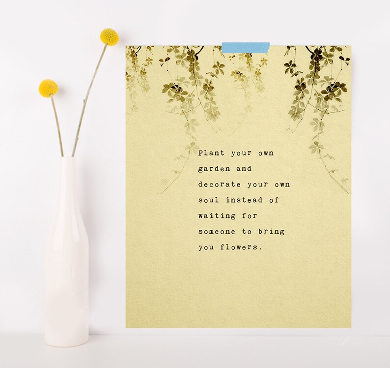 Self Love Poetry Art Plant Your Own Garden And Decorate Your Etsy
