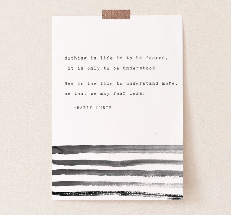 Download Marie Curie quote nothing in life is to be feared poetry ...