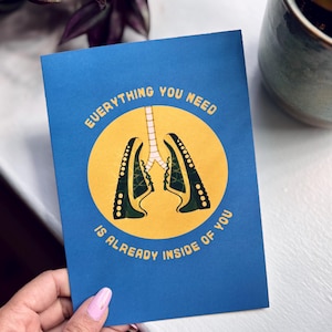 Marathon good luck or congratulations card. Half marathon race card. "Everything you have is already in side of you." Motivational run card