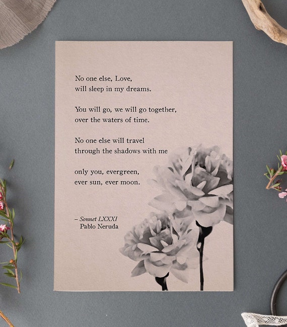 Pablo Neruda Love Poem, Gift for Her, Wall Decor, Valentine's Day Gift  Idea, Anniversary Gift, Love Poetry, Love Quote, Home Decor - Etsy Norway