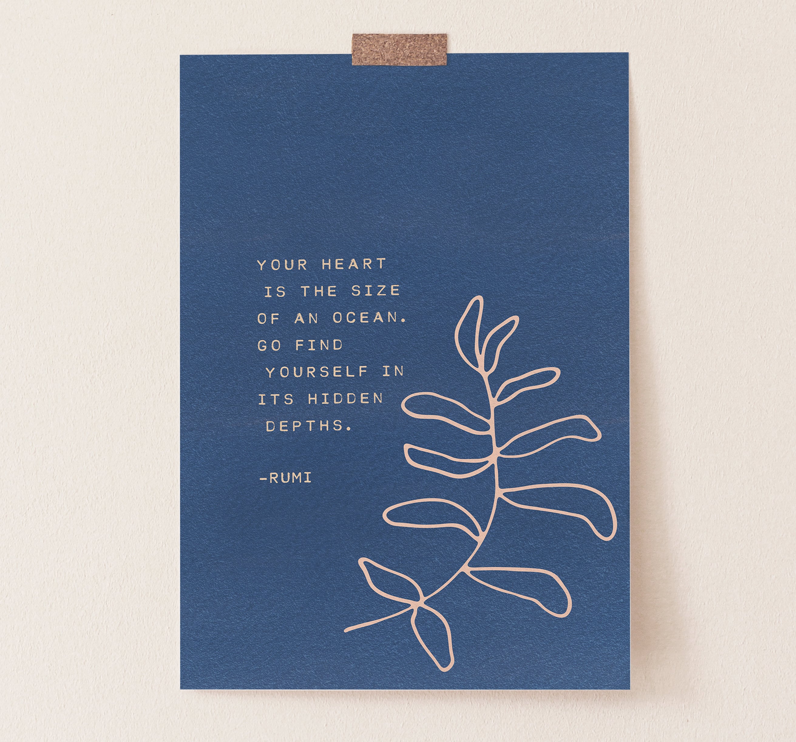 Rumi Quote Print: Ocean Heart, Inspirational Wall Art