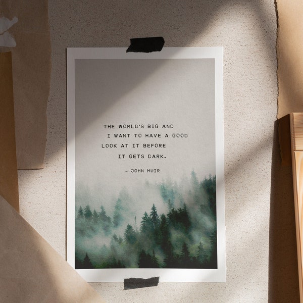 John Muir Quote Wall Art Etsy