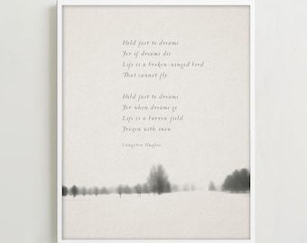 Langston Hughes Poem Print, Graduation Gift