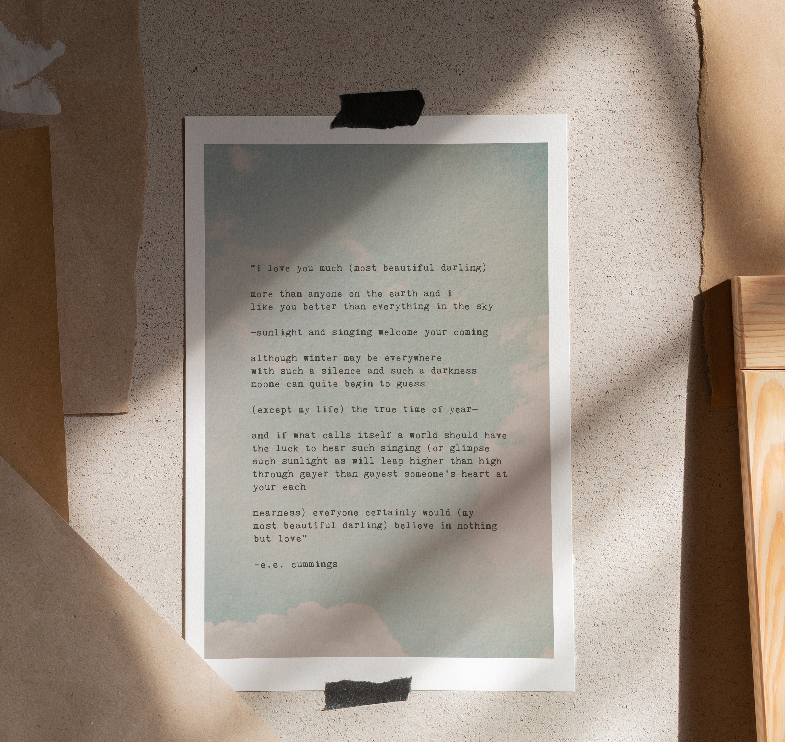 E E Cummings Poem I Love You Much Most Beautiful Darling Etsy E E Cummings Poem I Love You Much Most Beautiful Darling Etsy