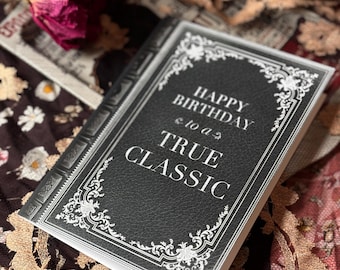 Antique Book Birthday Card: True Classic Gift for Book Lover