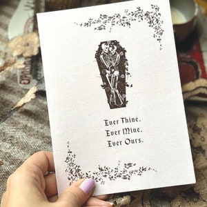 Goth Love Card, Emo Anniversary Card, Skeleton Lovers Card, Skeletons in Love, Greeting Card, Dark Romantic Card, Until Death Do Us Part