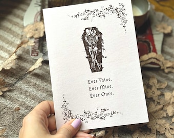 Goth Love Card, Emo Anniversary Card, Skeleton Lovers Card, Skeletons in Love, Greeting Card, Dark Romantic Card, Until Death Do Us Part