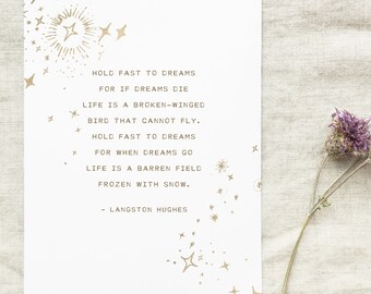 Langston Hughes Poem Print: Celestial Wall Art Decor