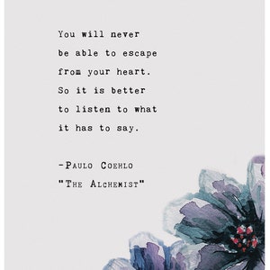 Paulo Coelho From the Alchemist Quote Poster You Will Never - Etsy Canada