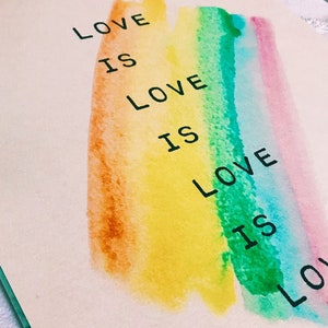 LBGQTA love is love, pride poster, rainbow art, love quote, lgbt quote, love is universal, gay, bi, trans, love poem image 5