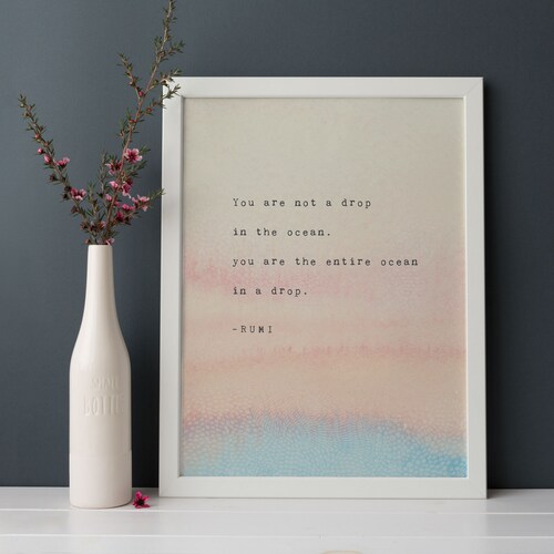 The Sun Never Says by Rumi Poem Print Poetry Print Gift Etsy