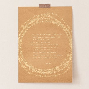 Rumi Quote Print: Divine Letter Manuscript, Self Love Gift image 2