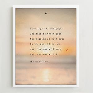 Marcus Aurelius Quote Print: Sunset Poetry Art image 3