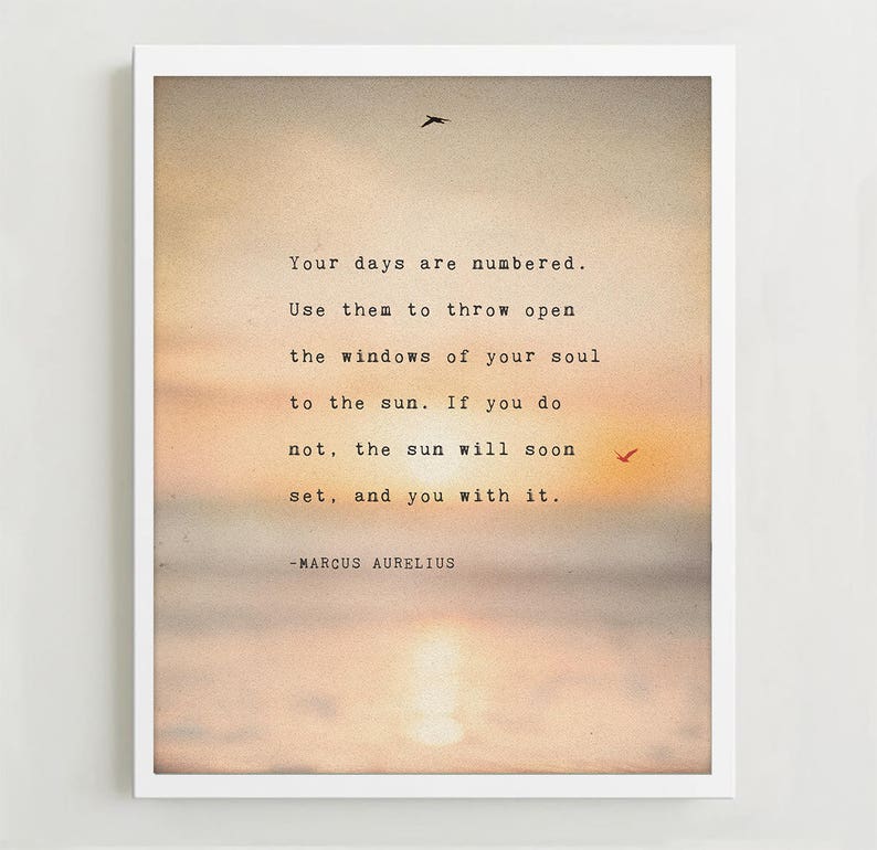 Marcus Aurelius Quote Print: Sunset Poetry Art image 3