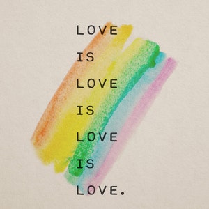 LBGQTA love is love, pride poster, rainbow art, love quote, lgbt quote, love is universal, gay, bi, trans, love poem image 6