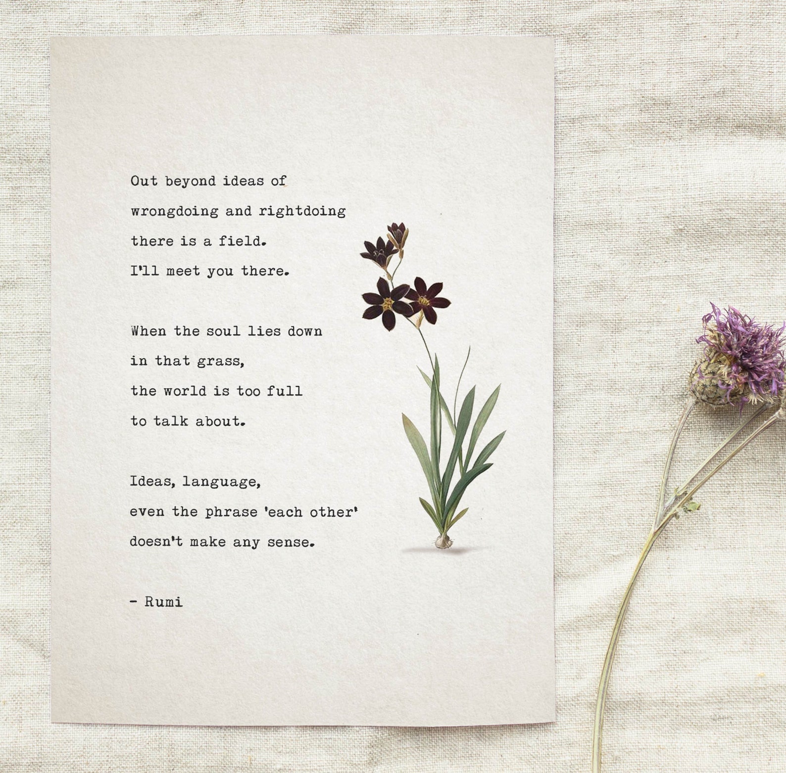 Us Rumi Rumi Quote Print: Inspirational Poetry Art - Etsy