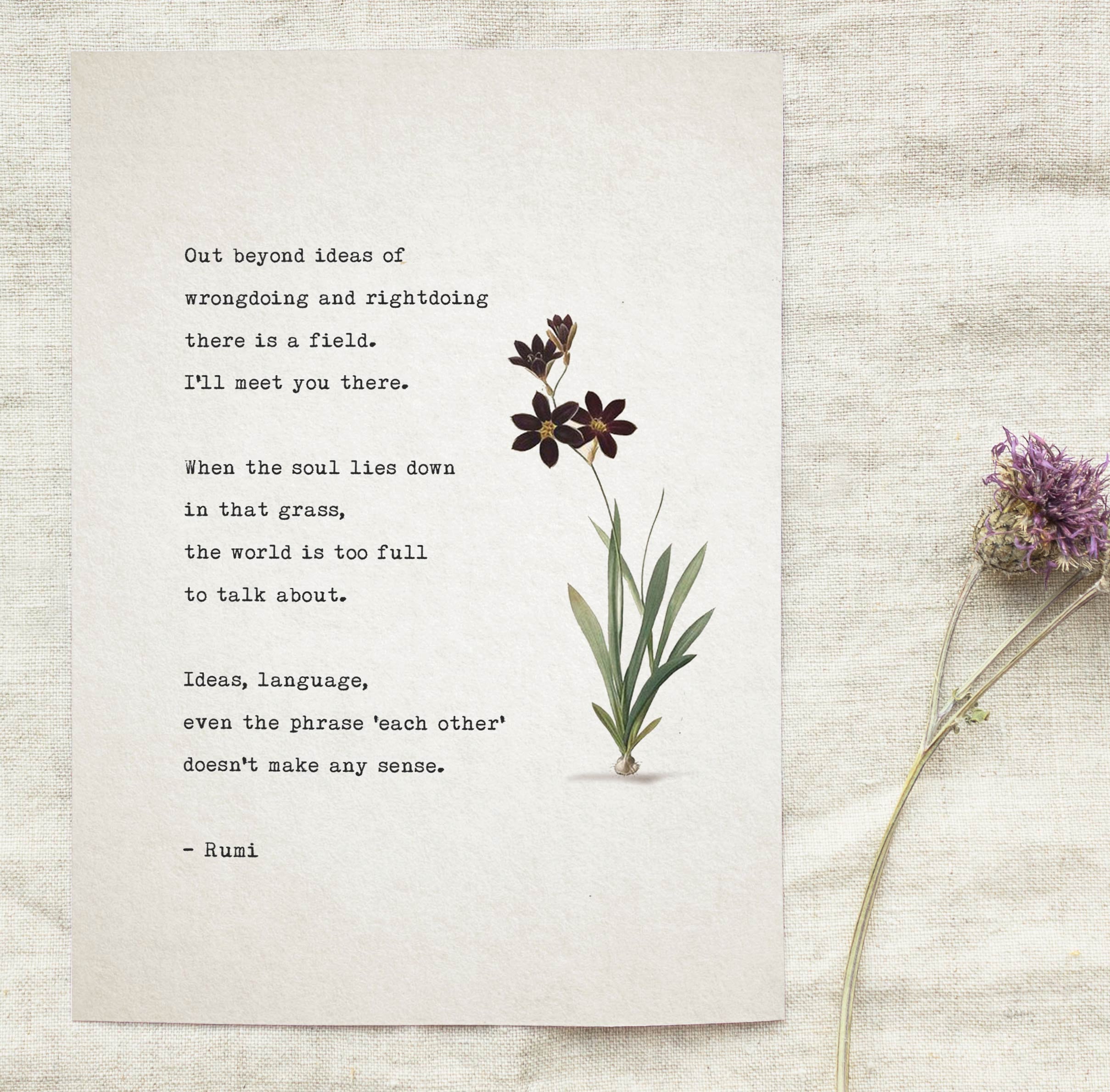 Printing Rumi Rumi Quote Print: Inspirational Poetry Art - Etsy