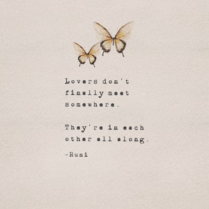 Rumi Quote Lovers Don't Finally Meet Somewhere - Etsy