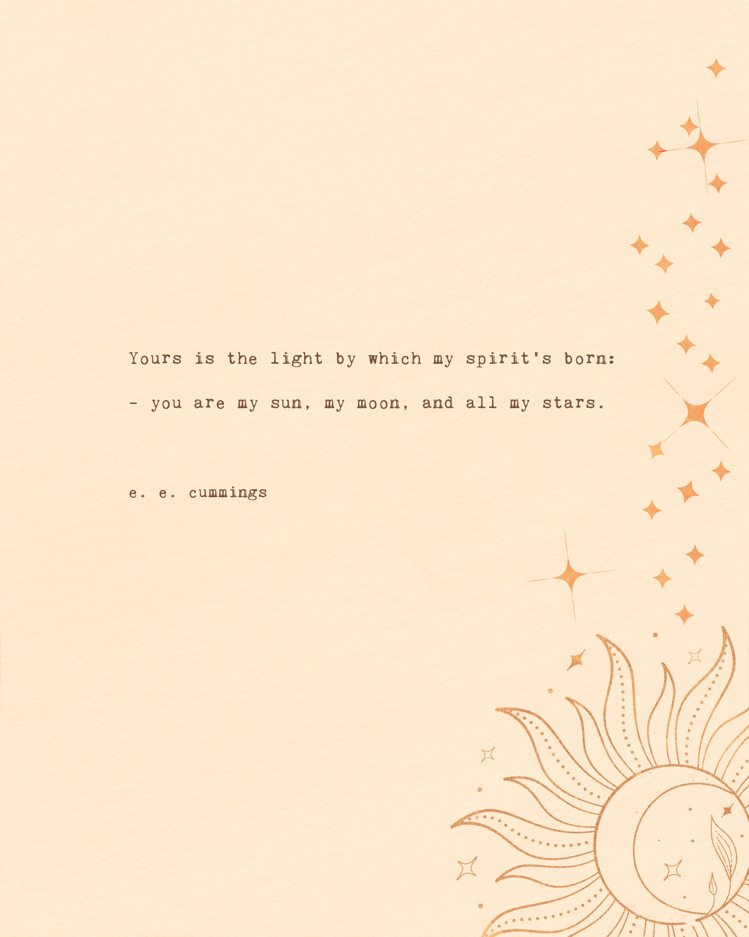 E.e. Cummings Love Poem Print: Sun, Moon, Stars Art - Etsy, image size:2400x3000