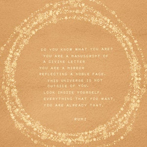 Rumi Quote Print: Divine Letter Manuscript, Self Love Gift image 4