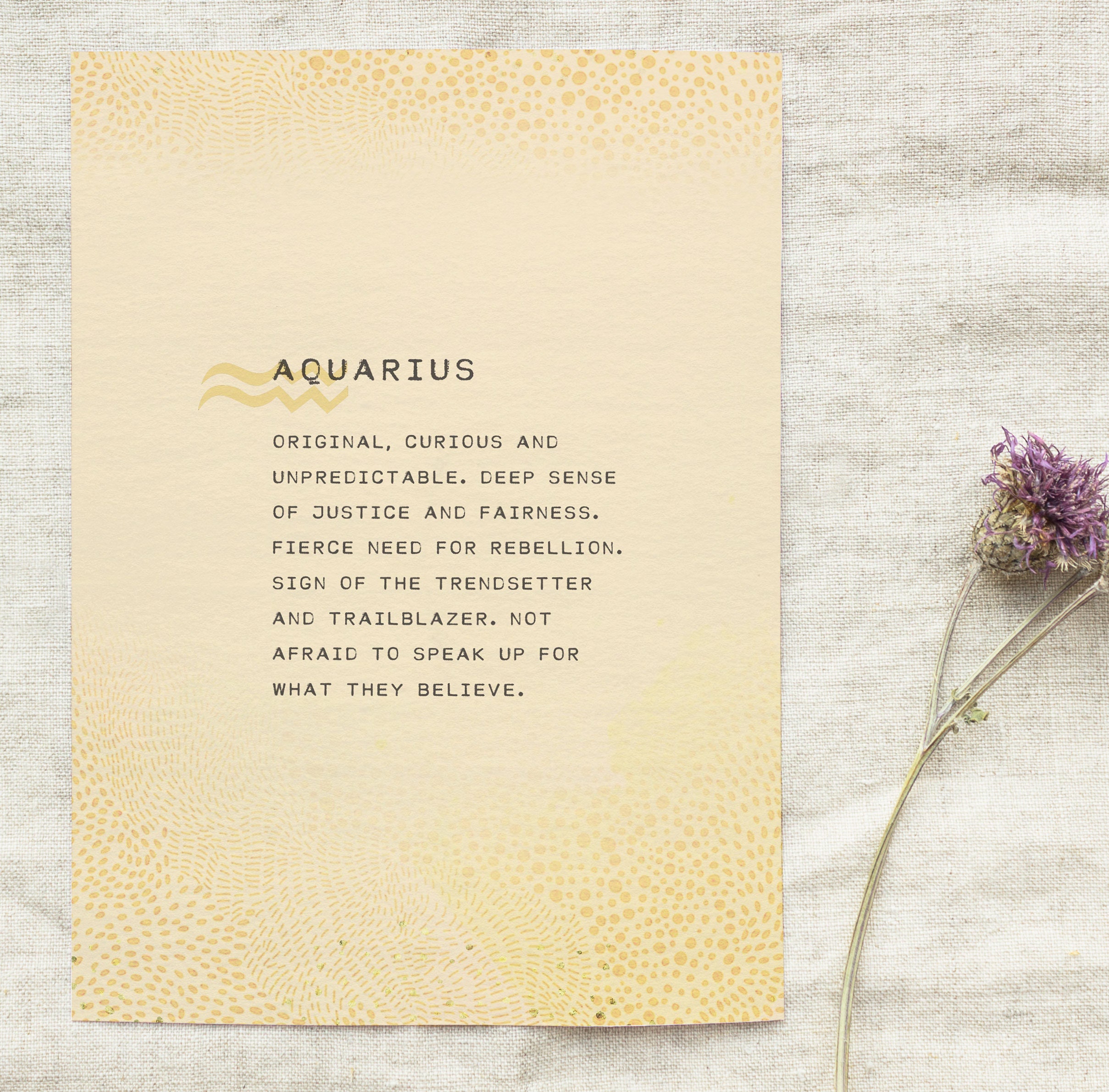 Aquarius Zodiac Print Birthday Gift Aquarius Horoscope Art - Etsy