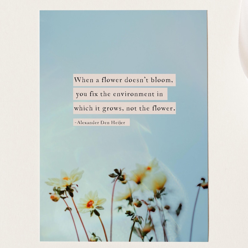 Quote print "When a flower doesn’t bloom, you fix the environment in which it grows, not the flower."