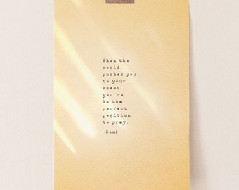 Rumi Quote Art Print: Prayer Poem Wall Decor