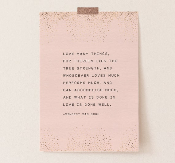 Van Gogh Love Quote Print: Family Wall Art