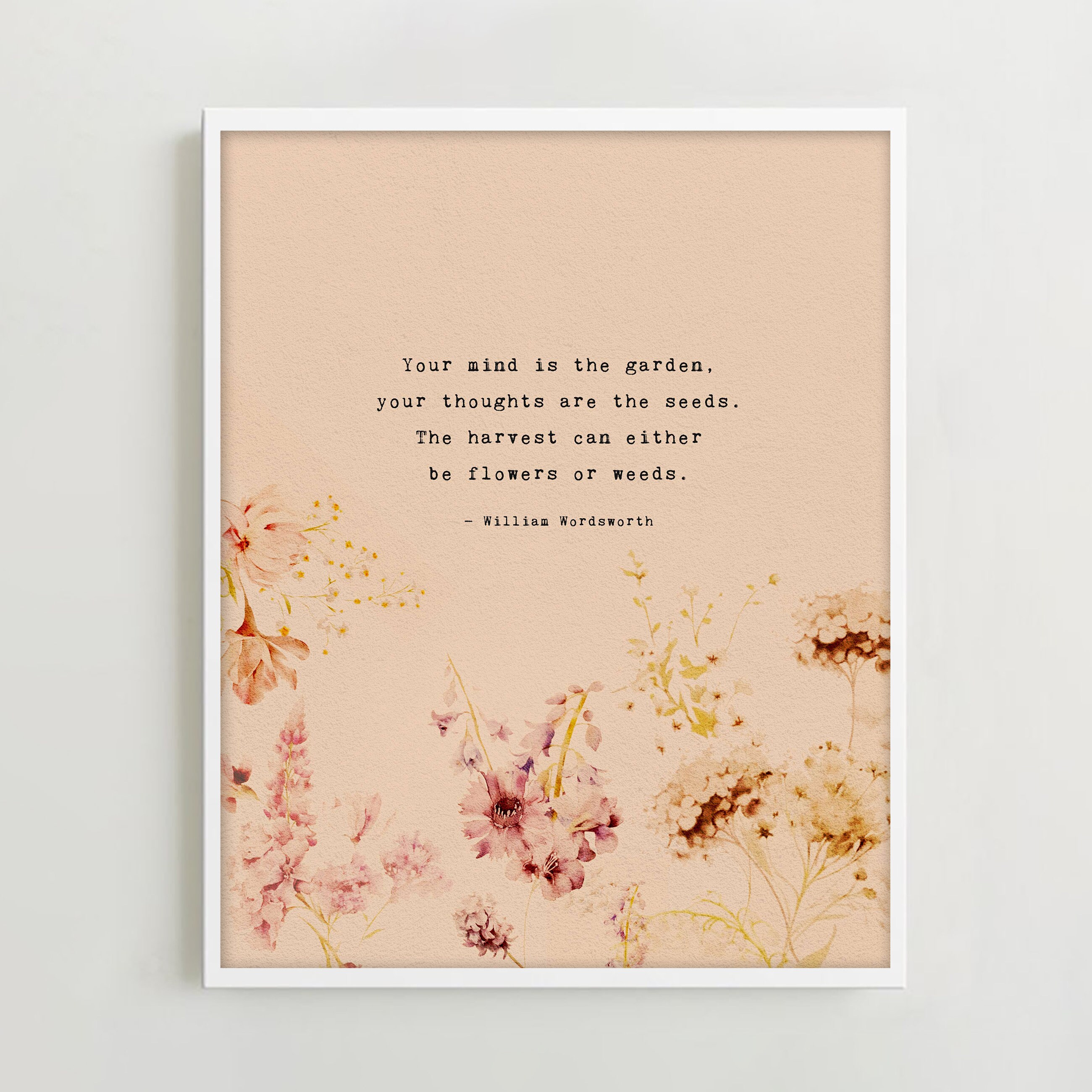 William Wordsworth Quote Print: Garden, Thoughts, Harvest Art - Etsy, image size:2600x2600