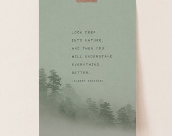 Albert Einstein Quote Print: Nature Lover Wall Art