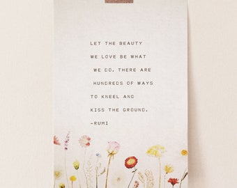 Rumi Poetry Print: Wildflower Nature Lover Wall Art