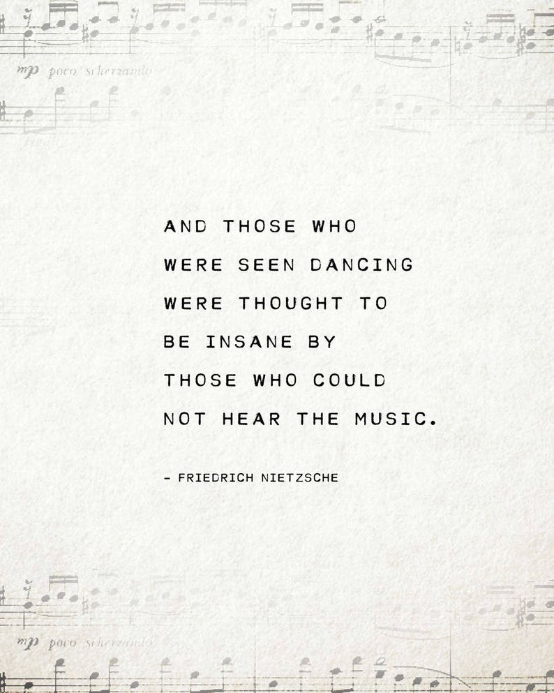 Nietzsche Quote Print: Dancing, Music, Poetry Art image 2