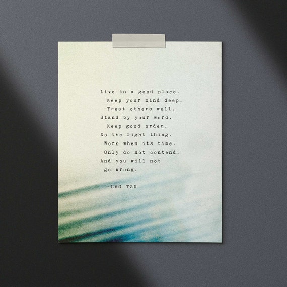 Lau Tzu water quote quote print typewriter quote water poem What is soft is strong water art