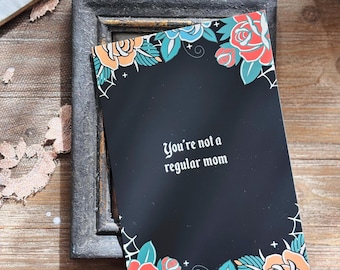 Tattoo Style Mother's Day Card: Goth Alt Mom Gift