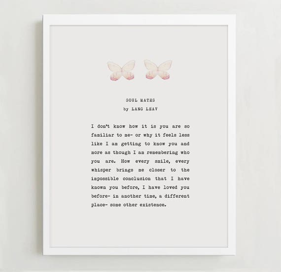 Poeme Damour Leav Lang Ame Soeur Amour Art De La Poesie Des Etsy France