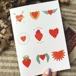 Milagro Hearts Valentine's Day Card, Mi Corazón es tuyo, My Heart is Yours, Spanish Language Valentine's Day Card, Mexican Heart Valentine