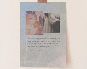 Wuthering Heights Quote Print: Emily Bronte Dreams like Water