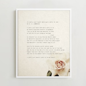 e.e. Cummings Love Poem Print: Romantic Gift