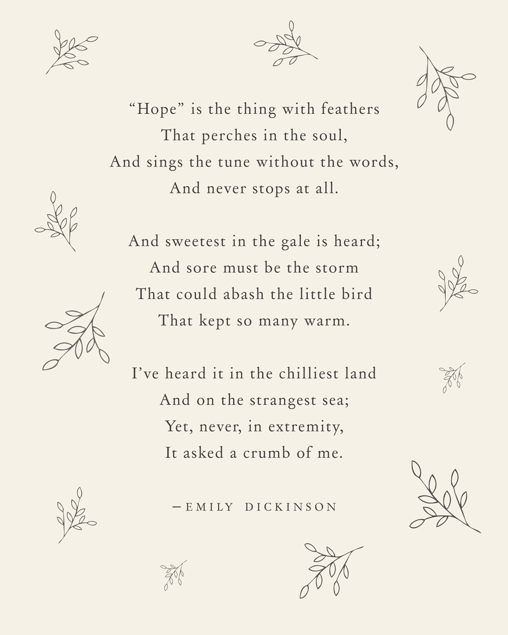 Emily Dickinson Hope Is The Thing Feathers Auf Deutsch Emily Dickinson Hope is the Thing With Feathers Poetry Art - Etsy