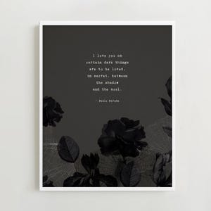 Pablo Neruda love poetry &quot;I love you as certain dark things are to be loved in secret&quot;. Valentine&#39;s Day Gift Idea, Love Poem. Gift for her