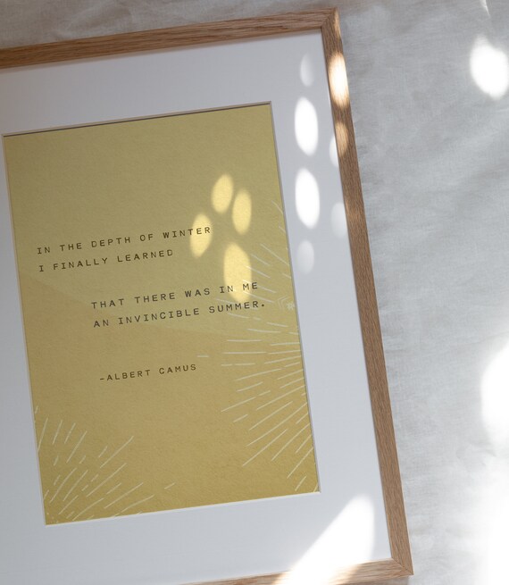 Albert Camus Citation Dans La Profondeur De Lhiver Jai Etsy France