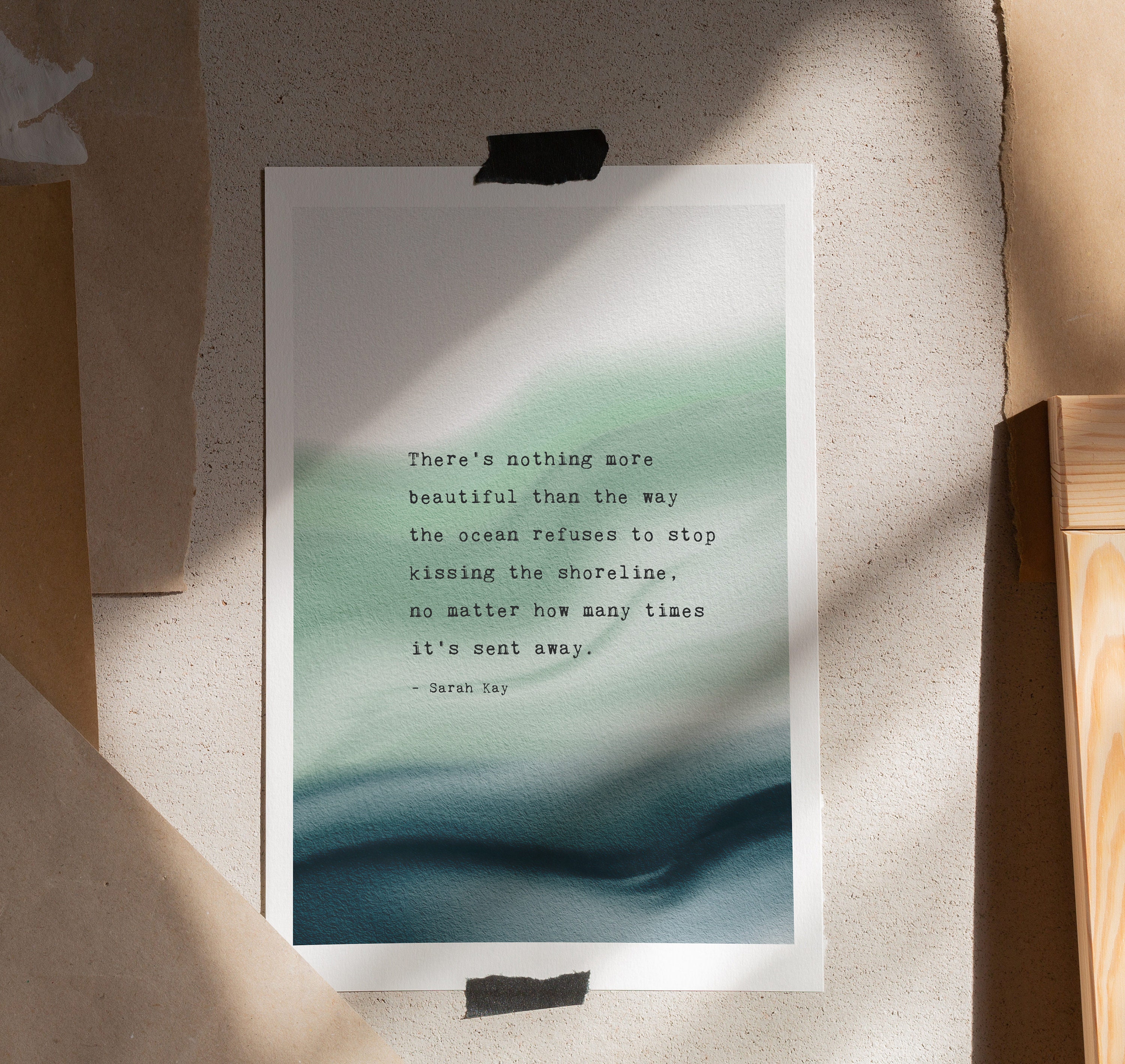 Ocean Quote Print: Sarah Kay Poetry, Watercolor Art - Etsy, image size:3000x2838